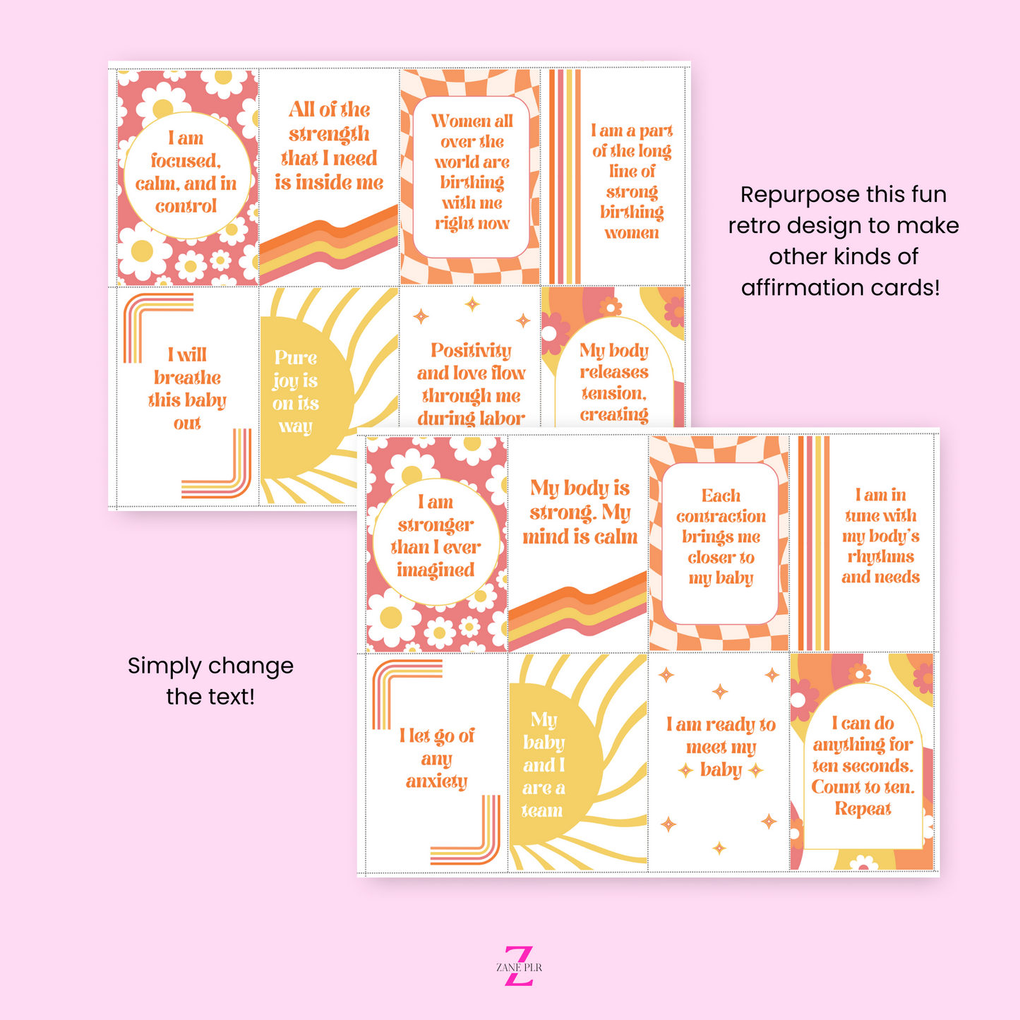 PLR Birth Affirmation Cards