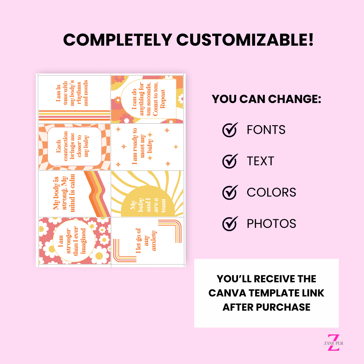 PLR Birth Affirmation Cards