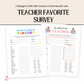 PLR Teacher's Favorite Survey
