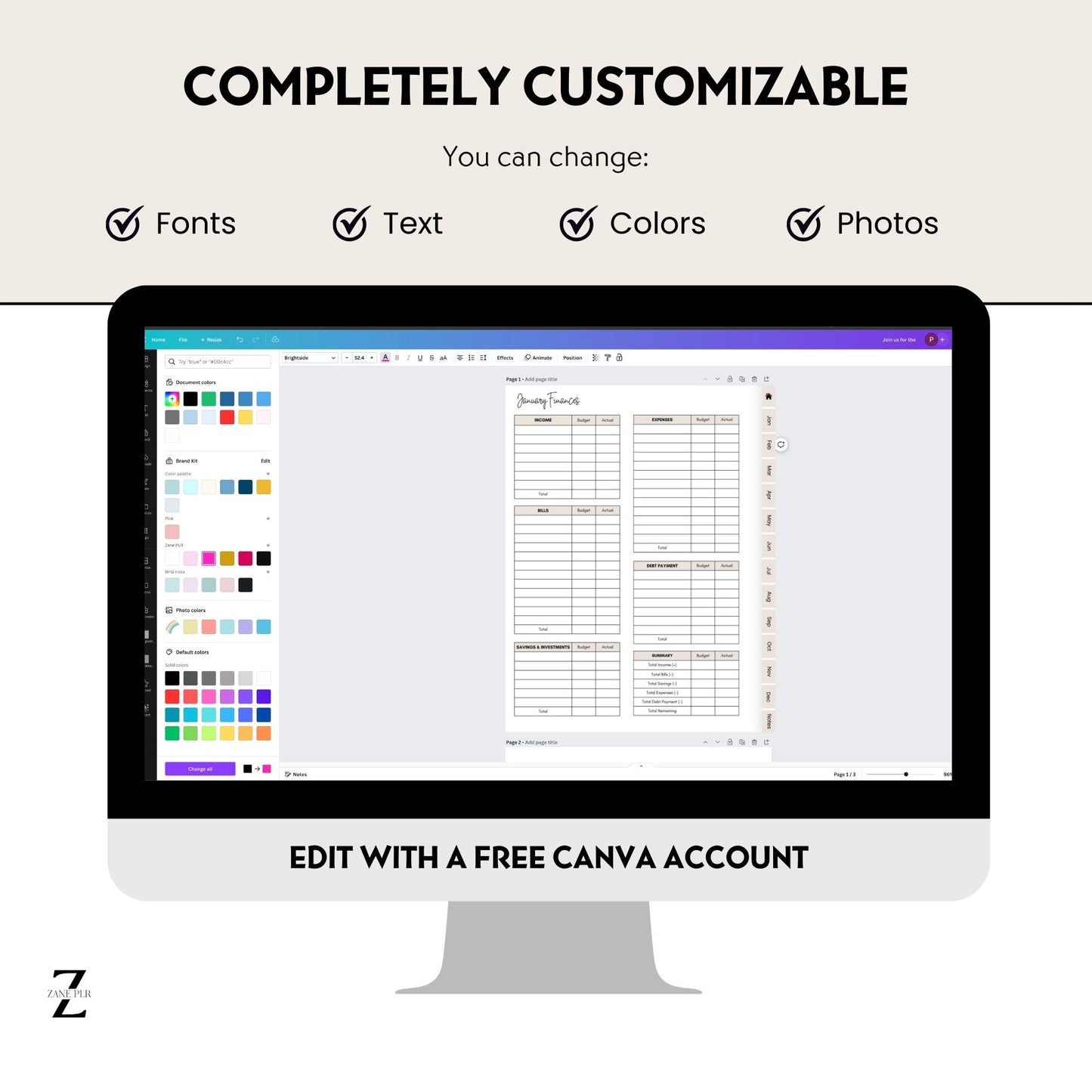 PLR Undated Digital Planner