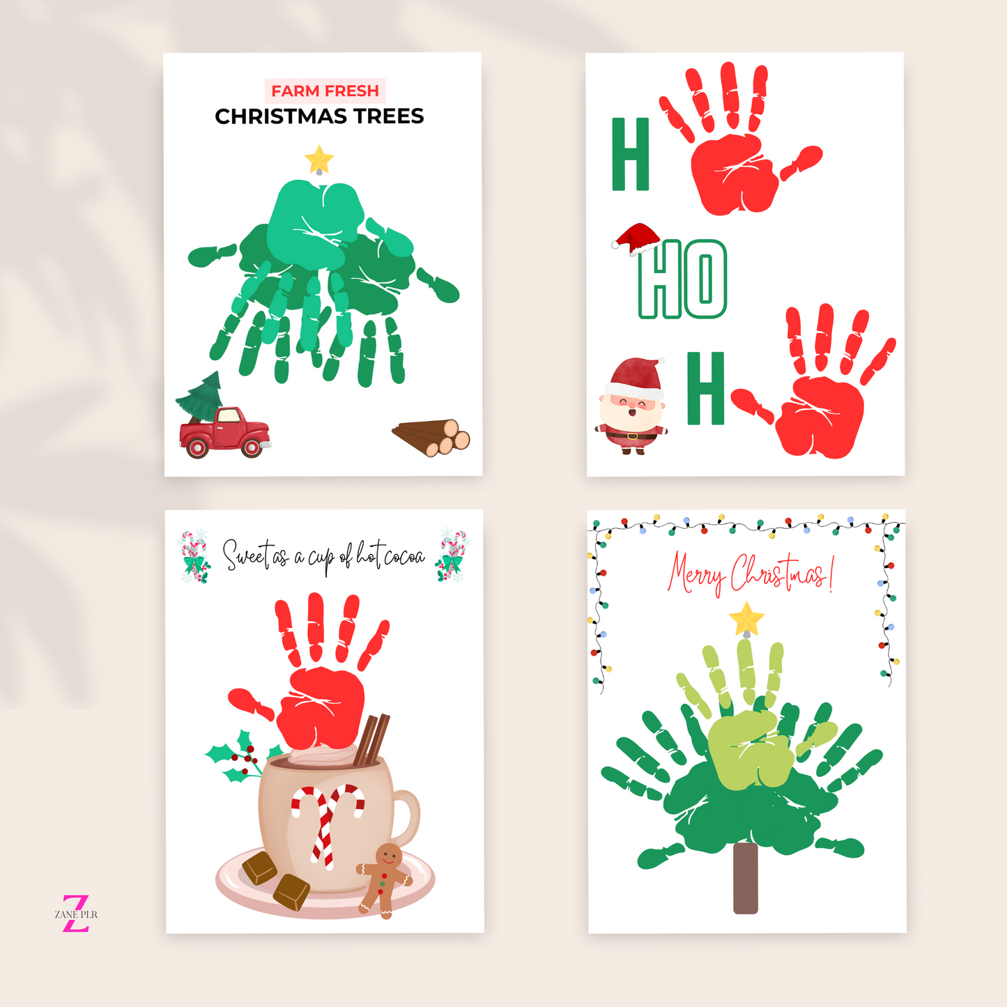 PLR Christmas Handprint Crafts
