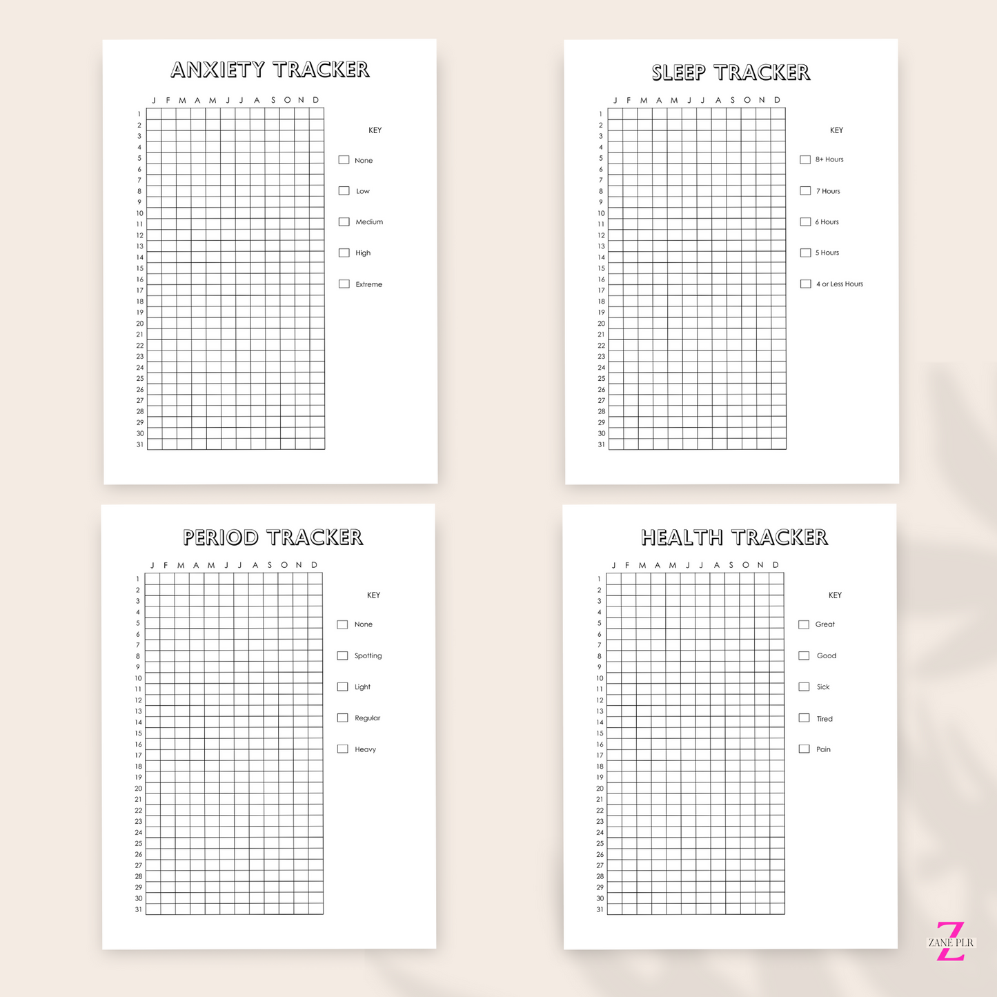 PLR Yearly Trackers