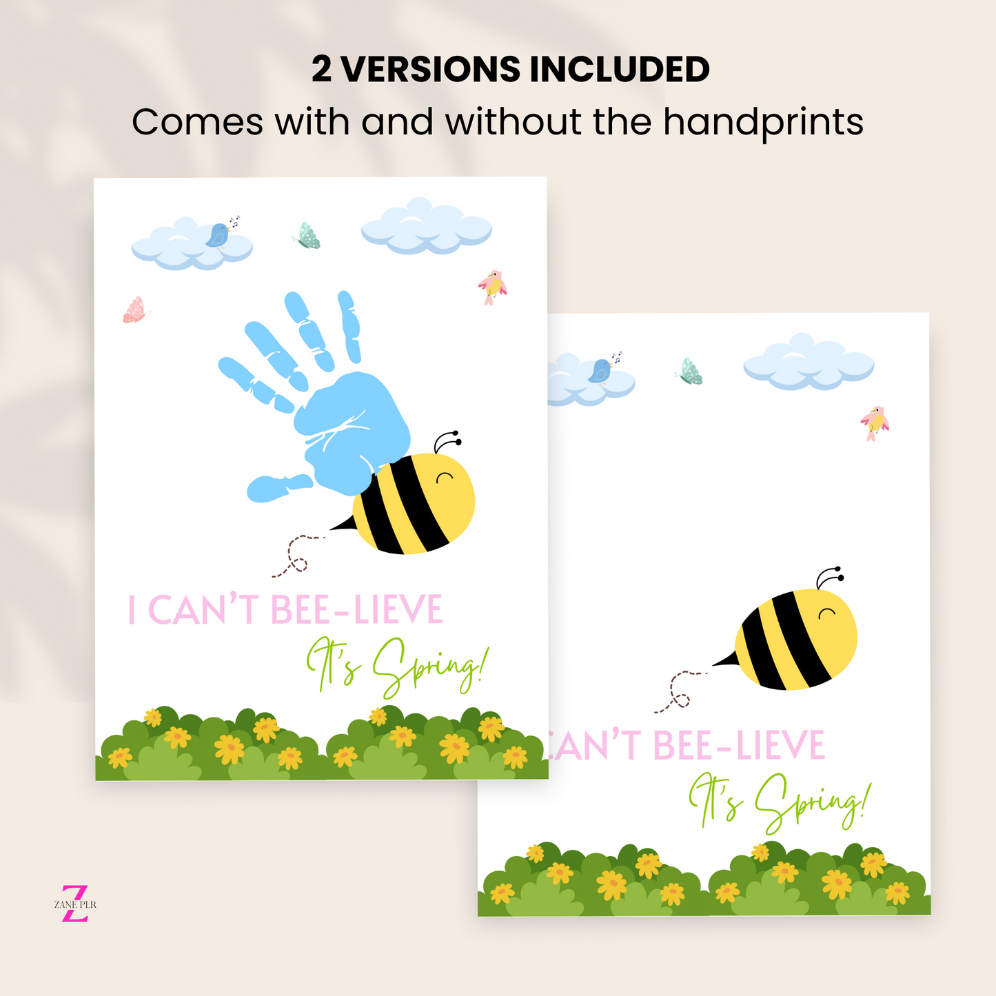 PLR Spring Handprint Crafts