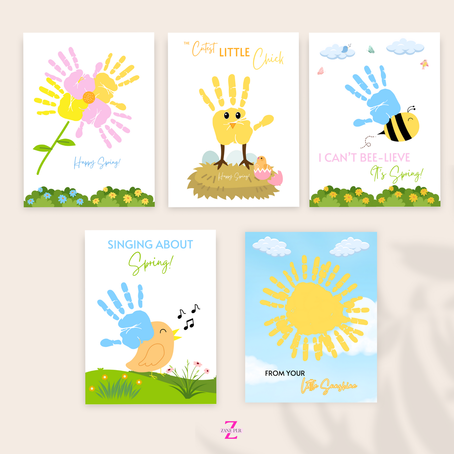 PLR Spring Handprint Crafts