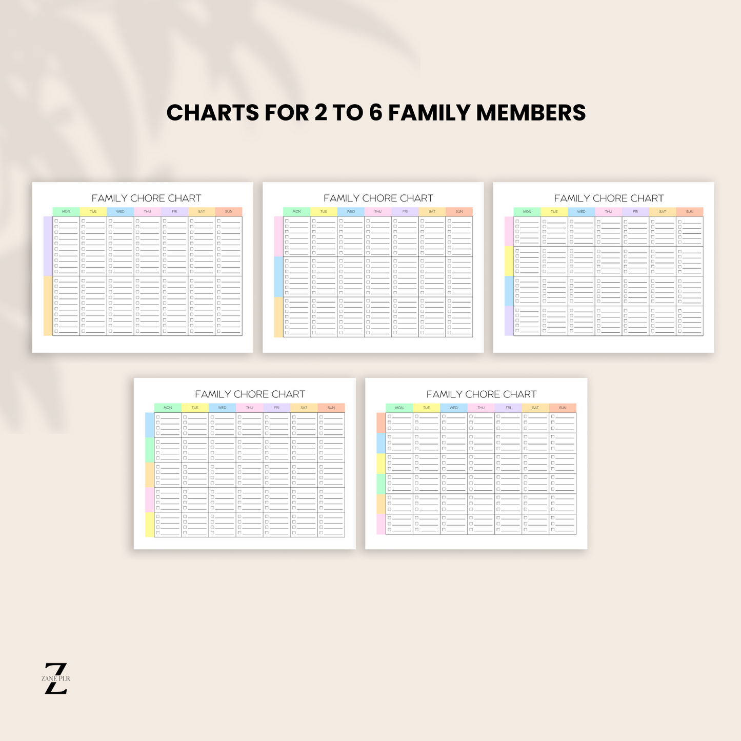 PLR Family Chore Charts