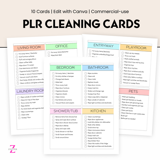 plr cleaning cards