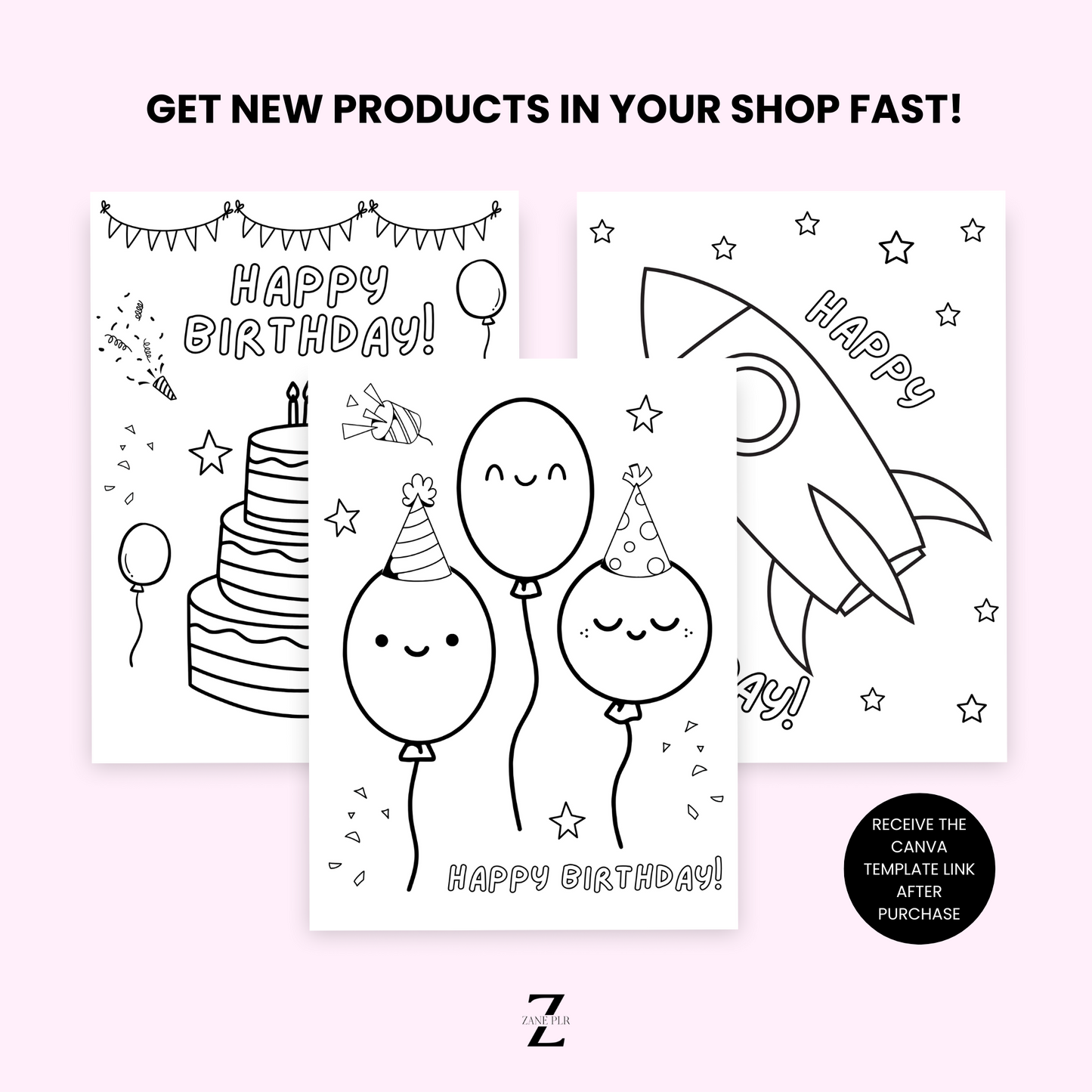 PLR Birthday Coloring Pages