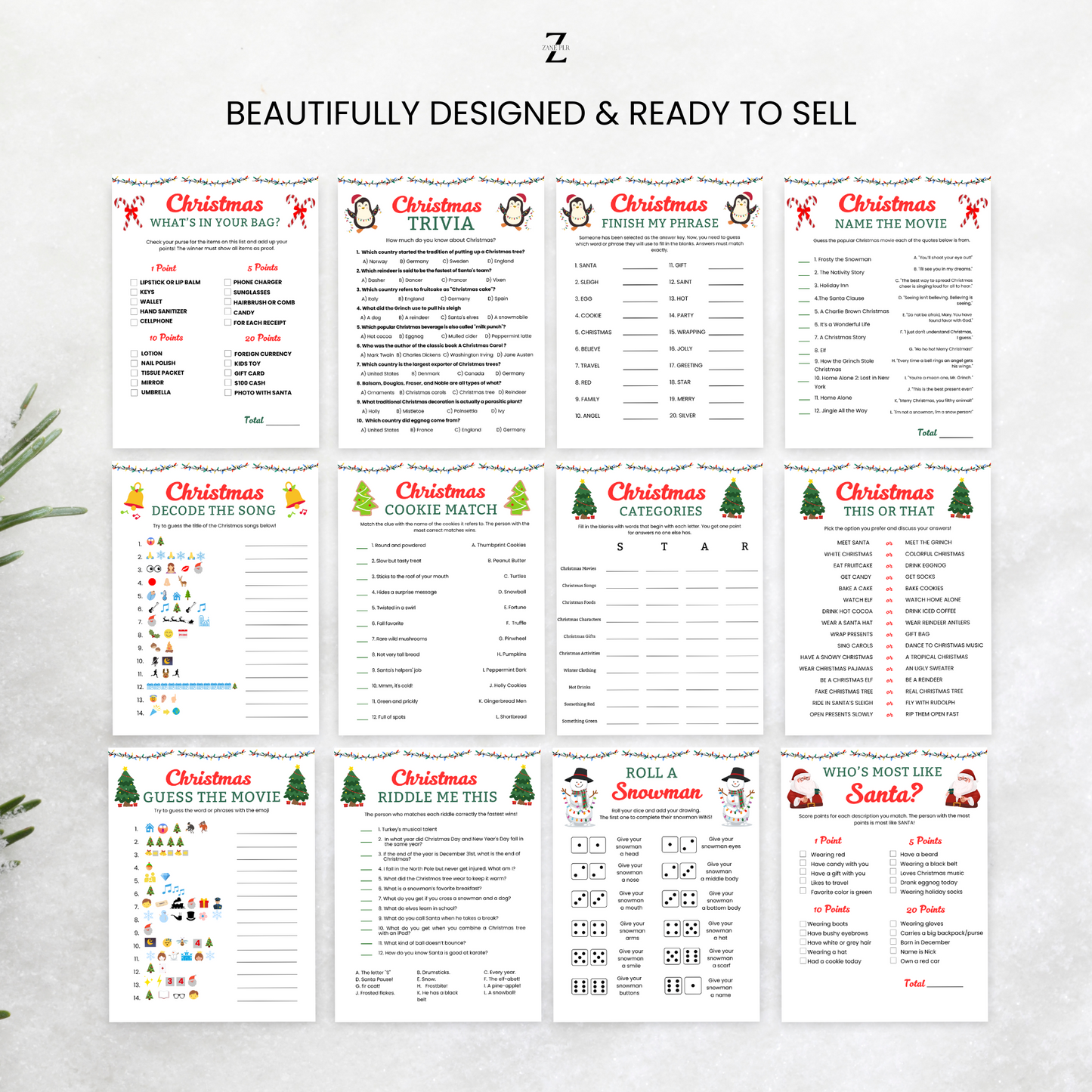 PLR Christmas Games Bundle