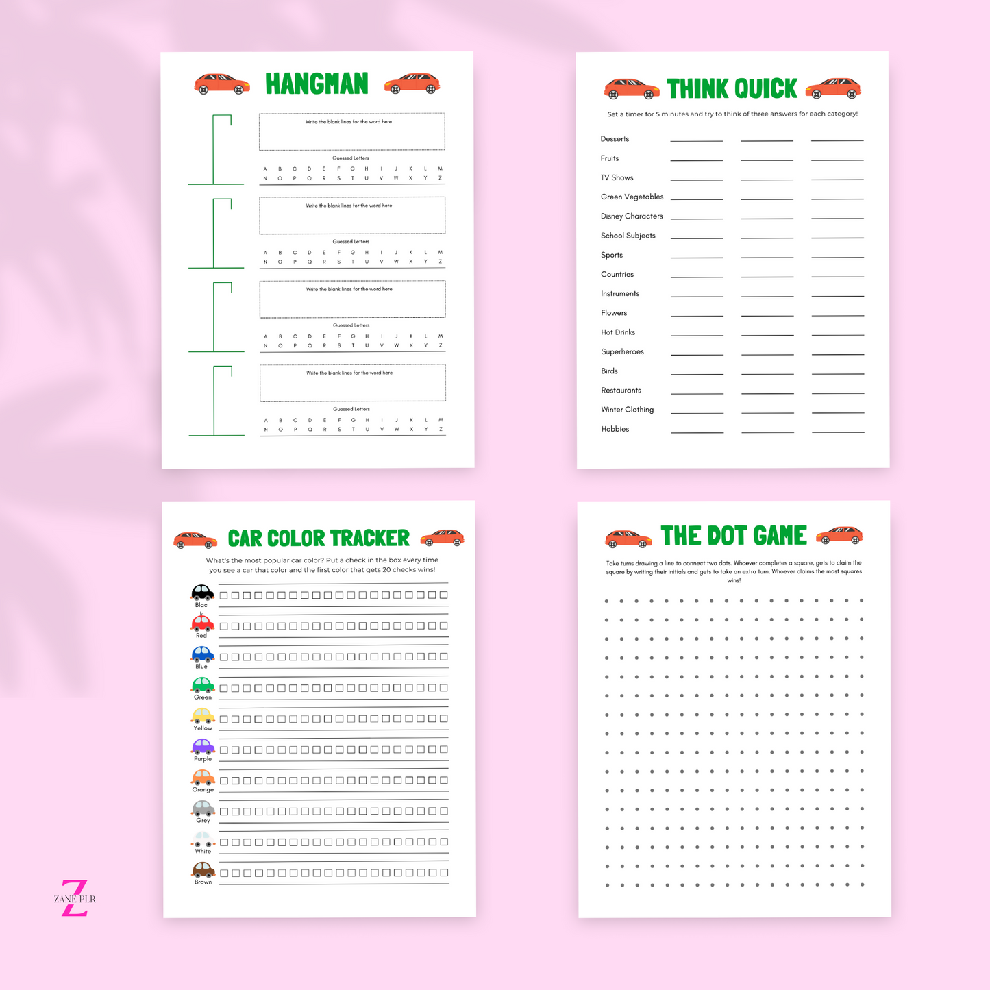 PLR Road Trip Games