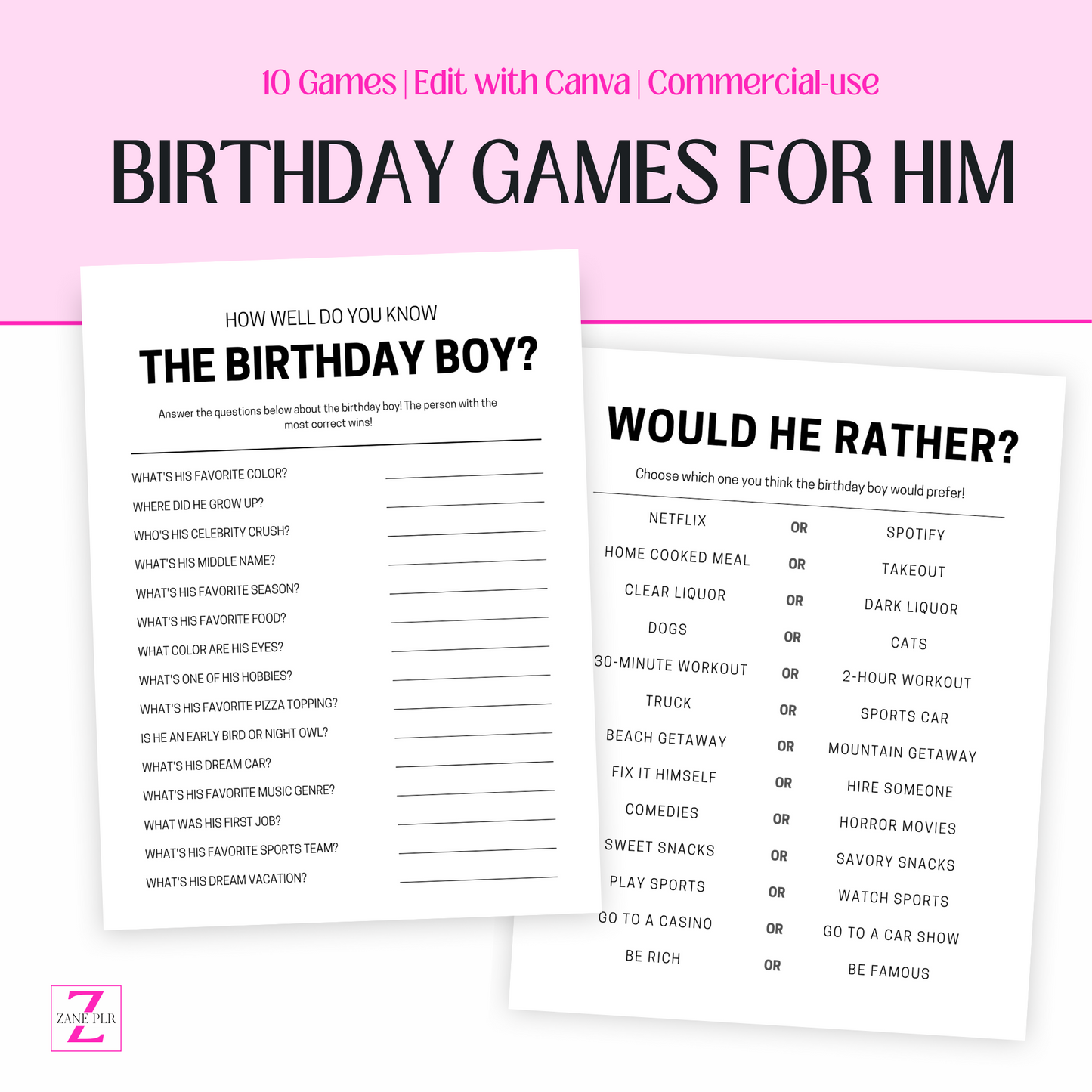 plr birthday games for him