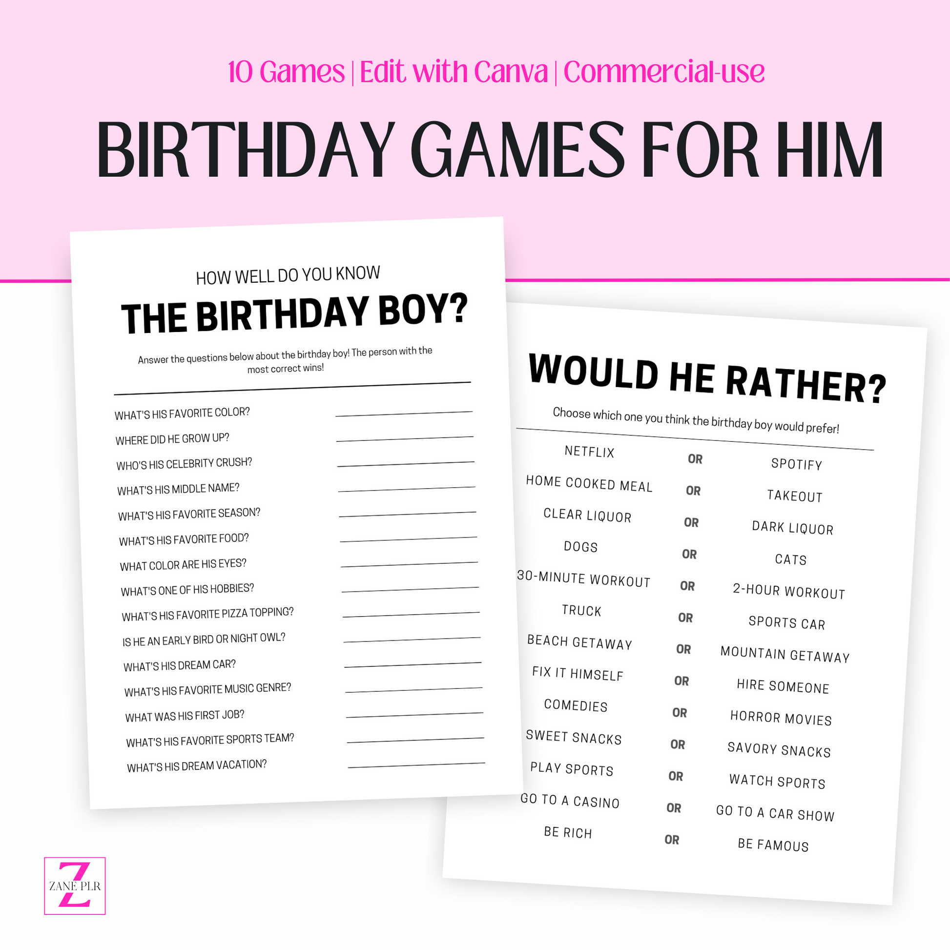 plr birthday games for him