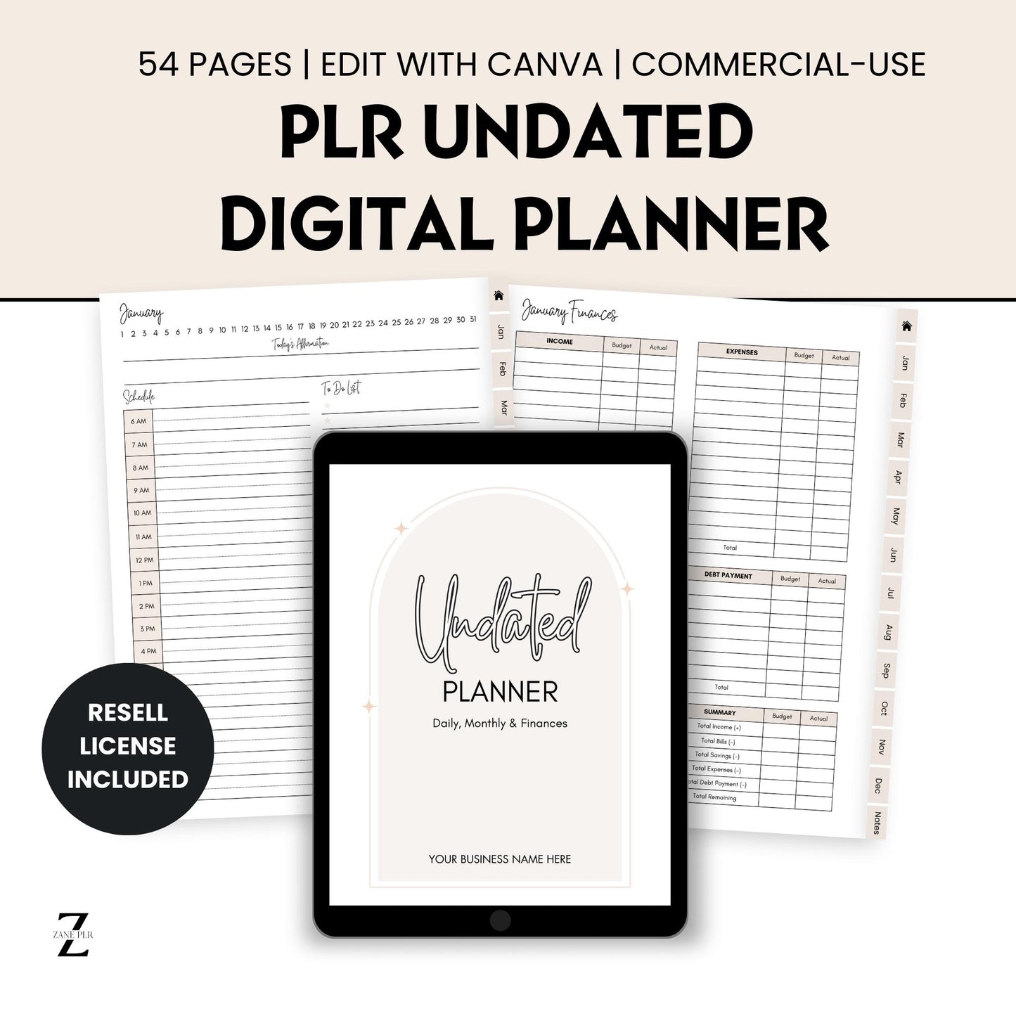 PLR Undated Digital Planner