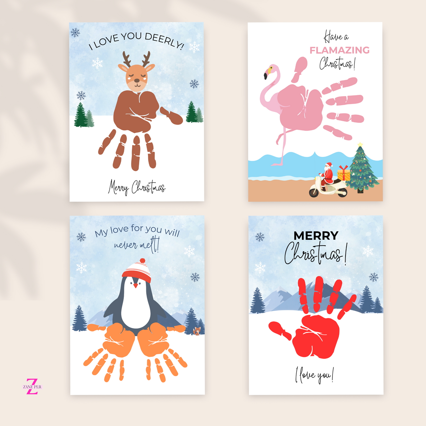 PLR Christmas Handprint Crafts