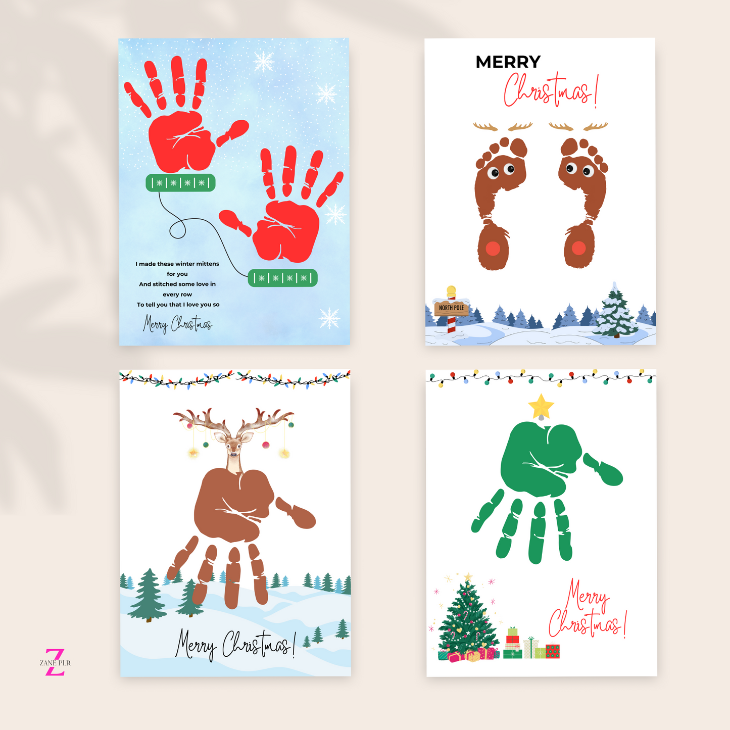 PLR Christmas Handprint Crafts