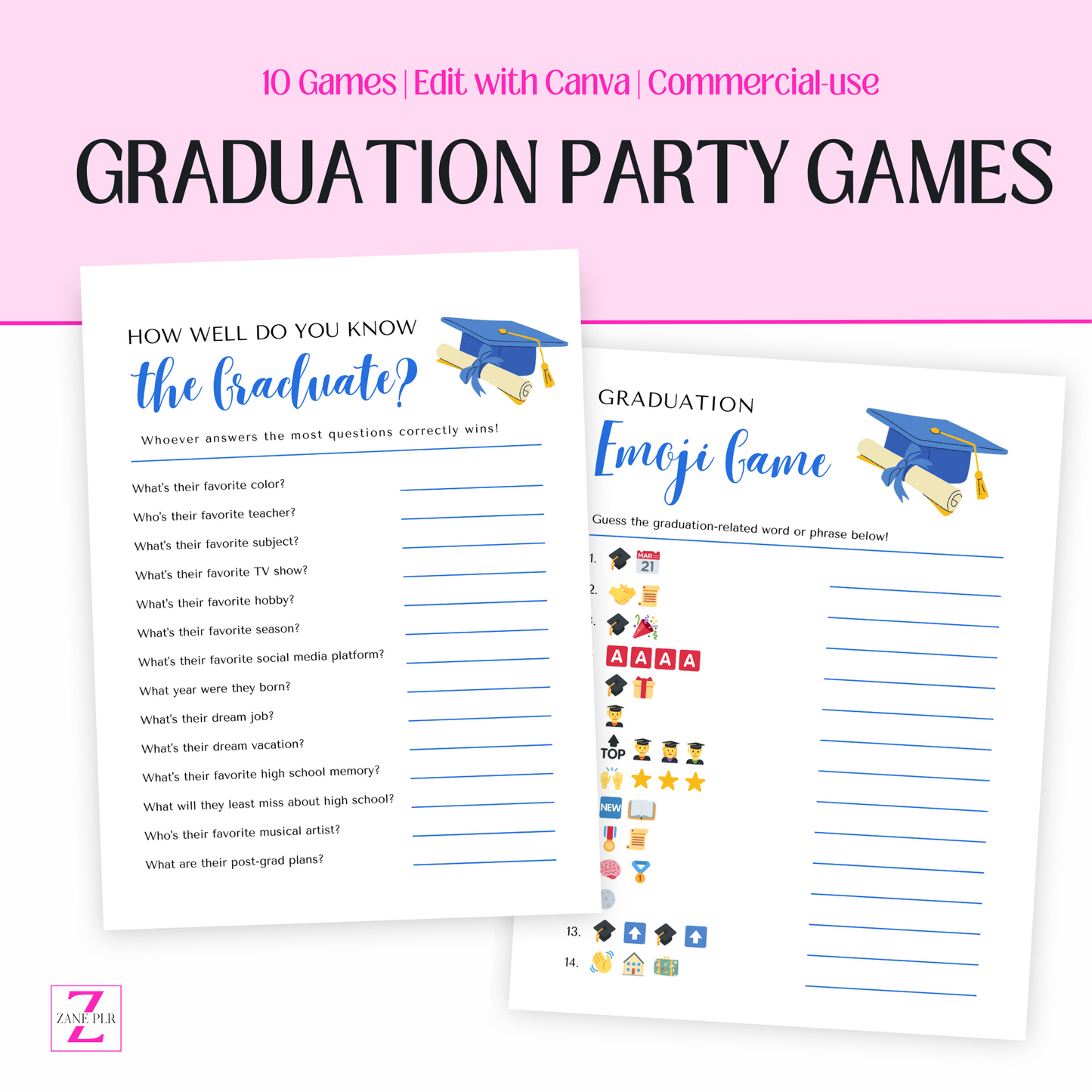 plr graduation party games