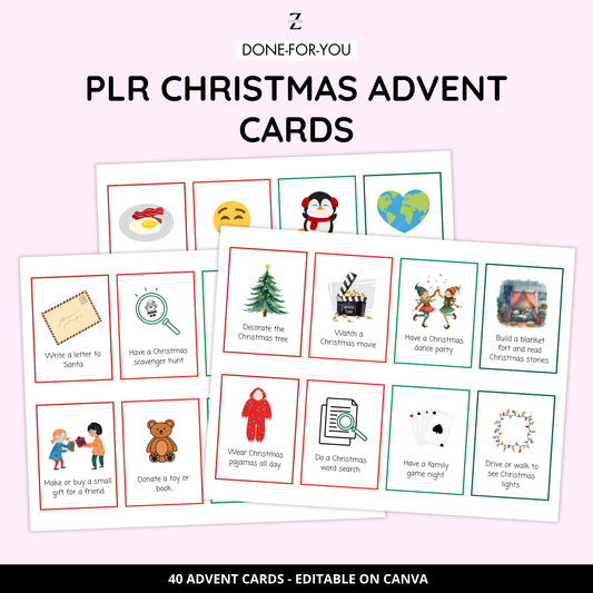 PLR Christmas Advent Cards