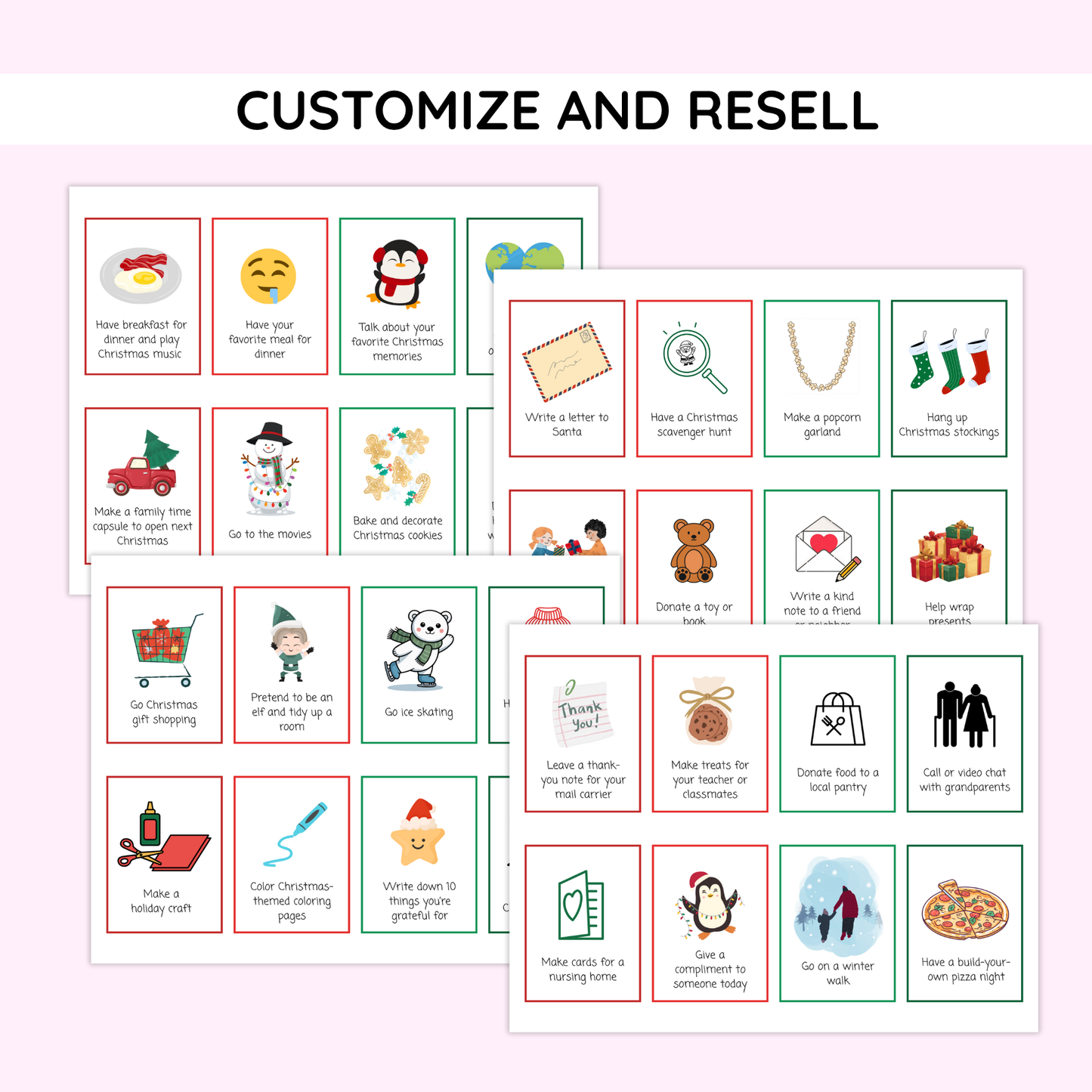 PLR Christmas Advent Cards