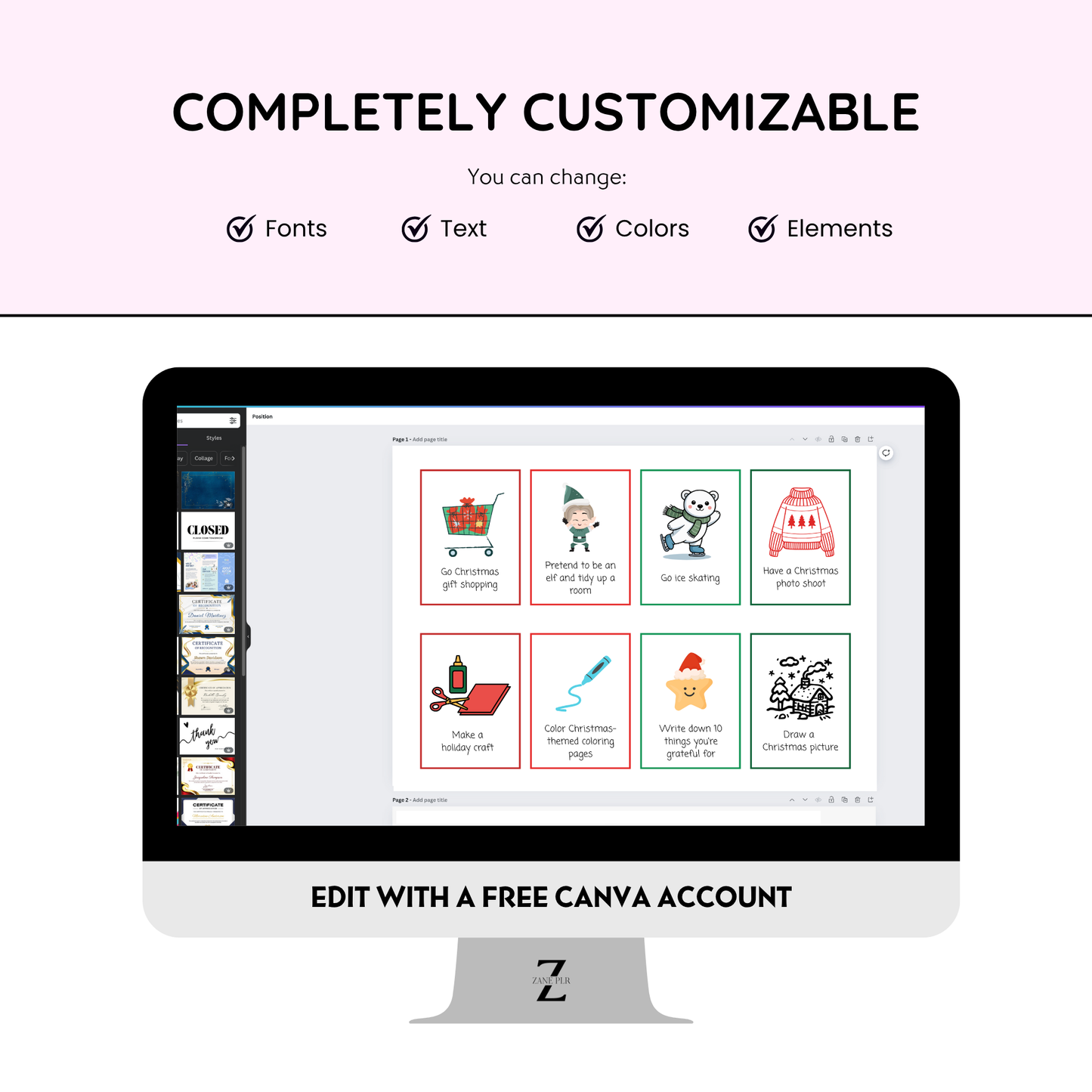 PLR Christmas Advent Cards