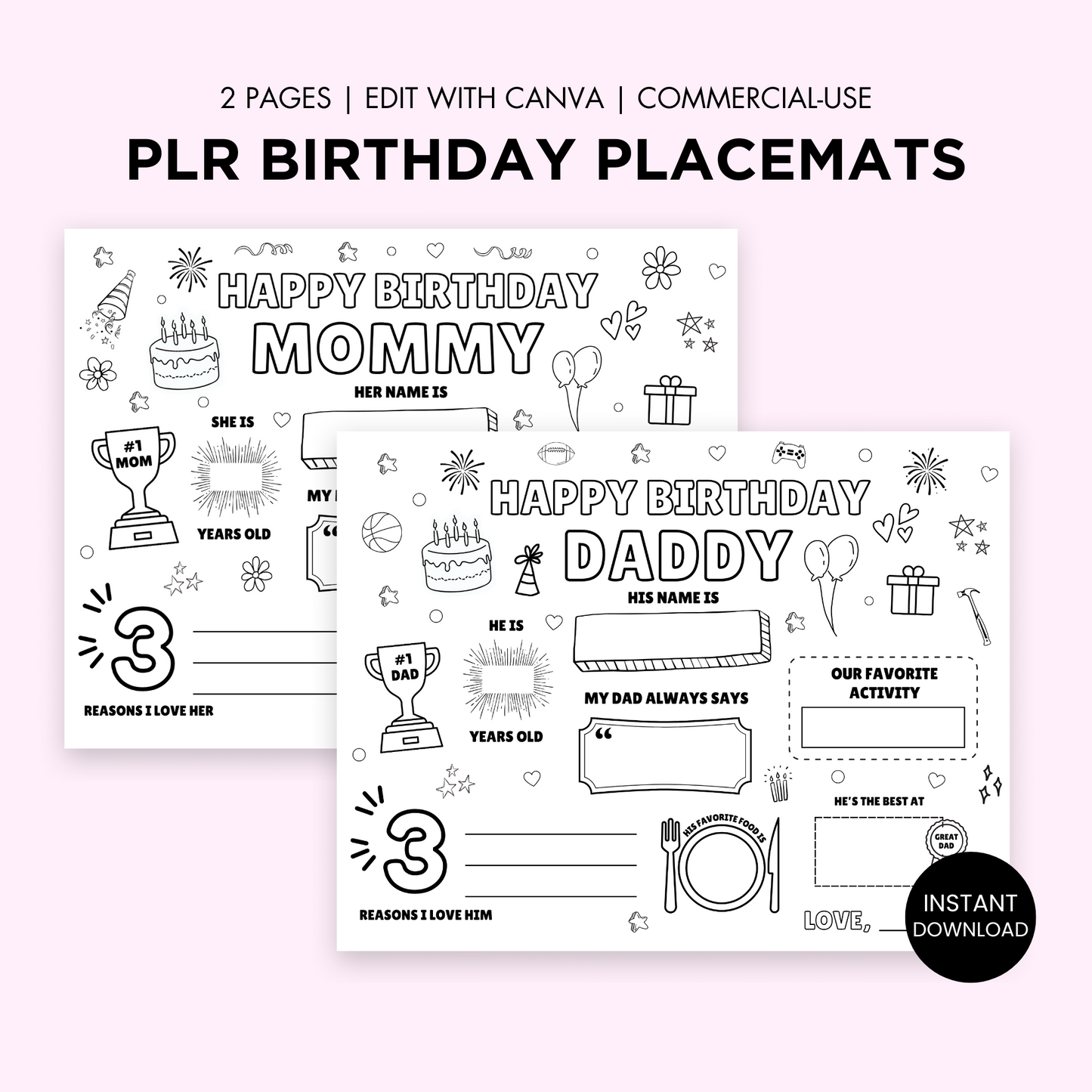 PLR Birthday Keepsake for Mom/Dad