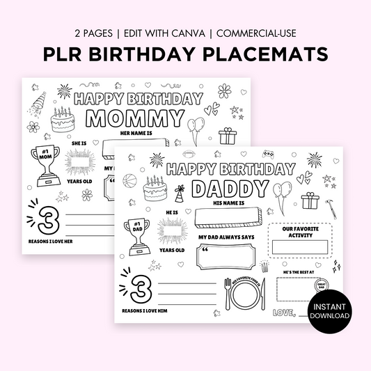 PLR Birthday Keepsake for Mom/Dad