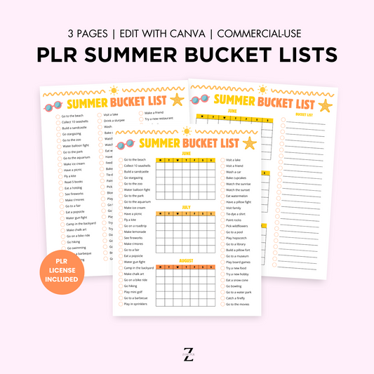 plr summer bucket lists