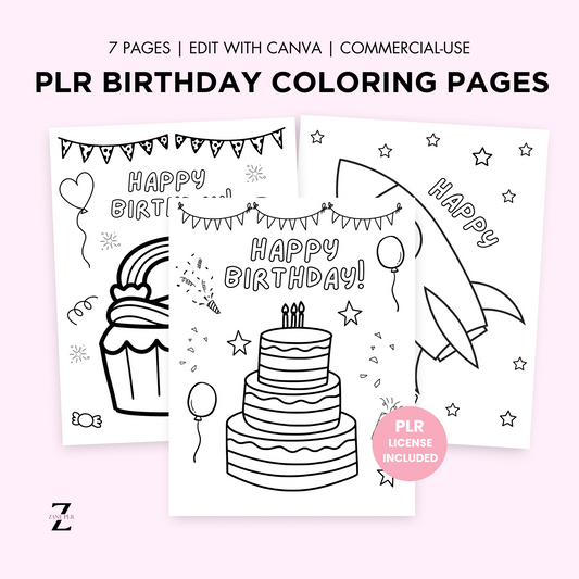 plr birthday coloring pages