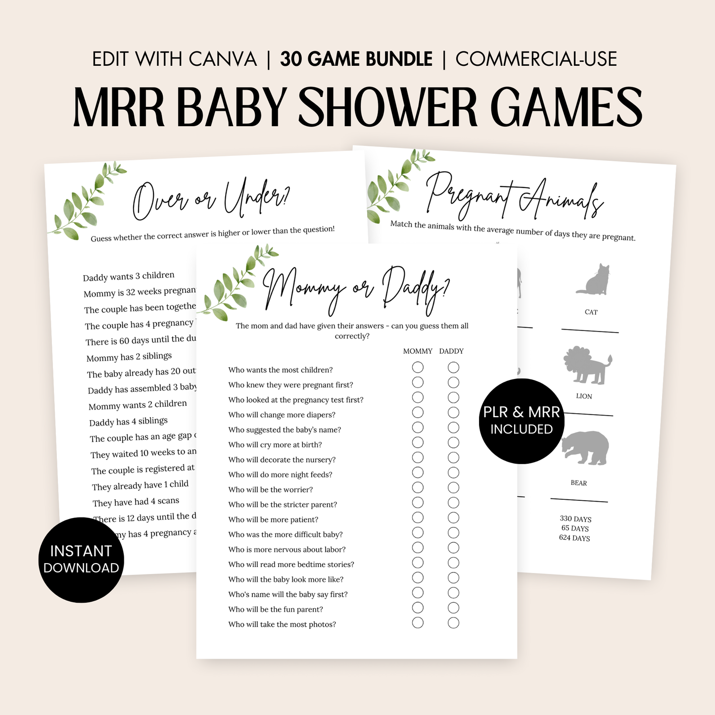 MRR Baby Shower Games