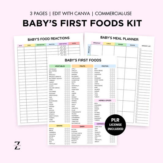 PLR Baby's First Foods List