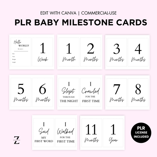 plr baby milestone cards