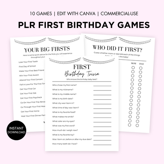 plr first birthday games